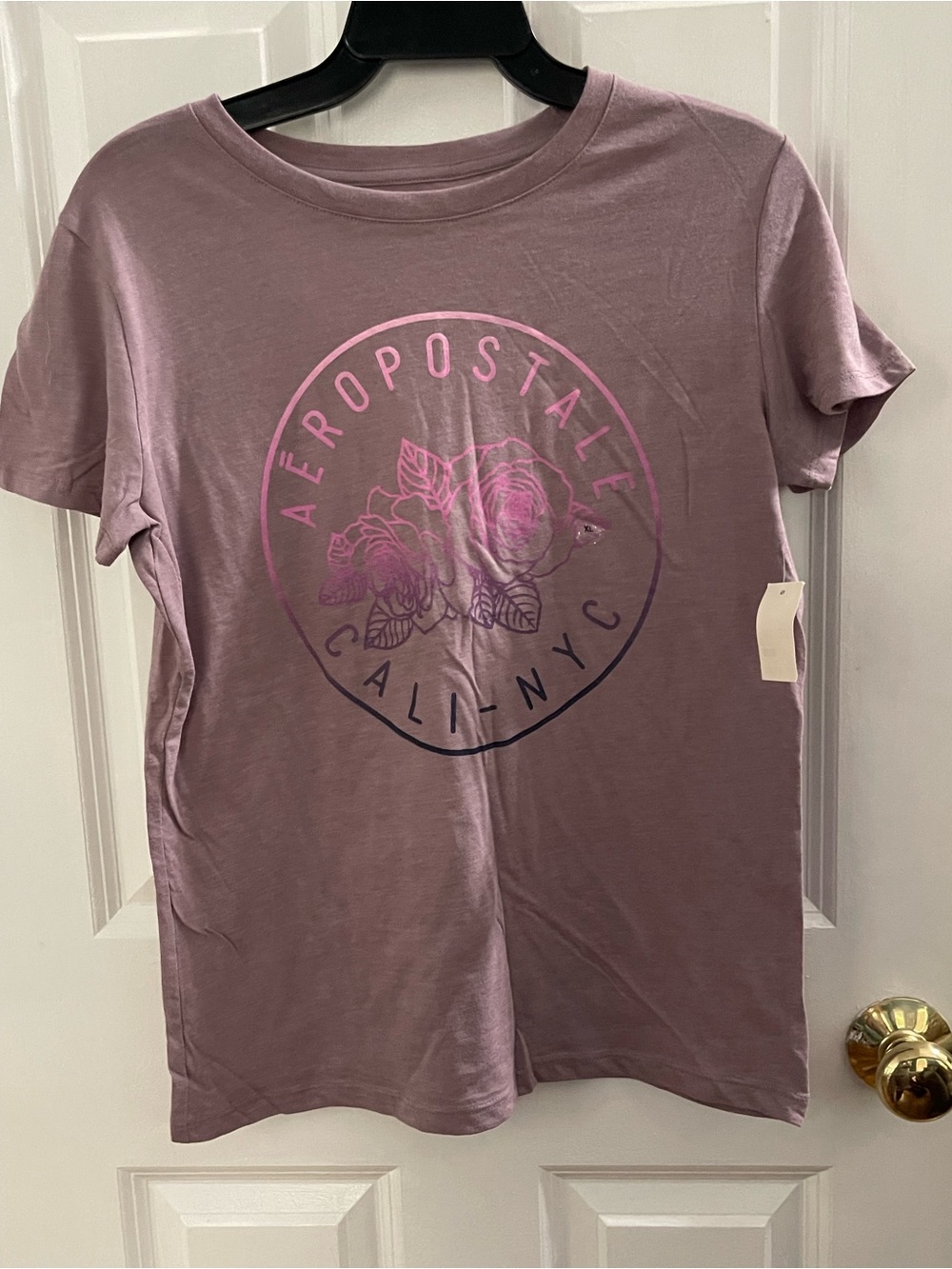 Aeropostale Lavender Mauve Graphic Floral Tee